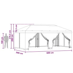 Gazebo avec murs latéraux 6 x 3 m Terre cuite 647558647558