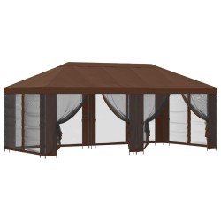 Gazebo avec murs latéraux 6 x 3 m Marron Polyester et Acier 190 647559647559
