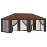 Gazebo avec murs latéraux 6 x 3 m Marron Polyester et Acier 190 647559647559