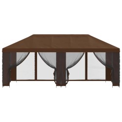 Gazebo avec murs latéraux 6 x 3 m Marron Polyester et Acier 190 647559647559