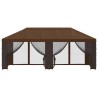 Gazebo avec murs latéraux 6 x 3 m Marron Polyester et Acier 190 647559647559