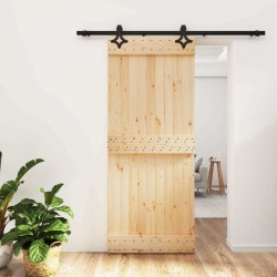 Porte coulissante Naturel et noir 85 x 210 cm 647562647562