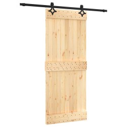Porte coulissante Naturel et noir 85 x 210 cm 647562647562