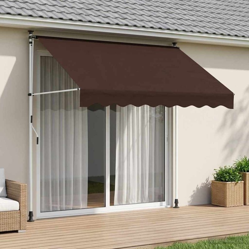 Auvent rétractable manuel Marron 350 cm 647566647566