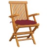 Chaises de jardin coussins rouge bordeaux lot de 6 Teck massif 647569647569