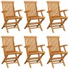 Chaises de jardin coussins rouge bordeaux lot de 6 Teck massif 647569647569