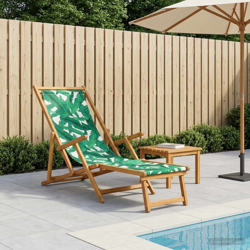 Chaise longue pliante 3 Position Bois d'eucalyptus massif 647571647571