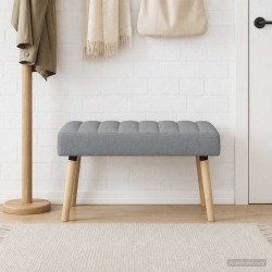 Banc capitonné canal Gris clair 80 x 40 x 46 cm Tissu 647577647577