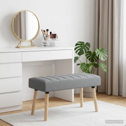 Banc capitonné canal Gris clair 80 x 40 x 46 cm Tissu 647577647577