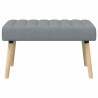 Banc capitonné canal Gris clair 80 x 40 x 46 cm Tissu 647577647577