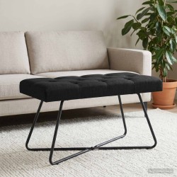 Banc avec capitonnage bouton Noir 80 x 40 x 46 cm Tissu 647580647580