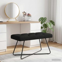 Banc avec capitonnage bouton Noir 80 x 40 x 46 cm Tissu 647580647580