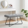 Banc avec capitonnage bouton Gris clair 80 x 40 x 46 cm Tissu 647581647581