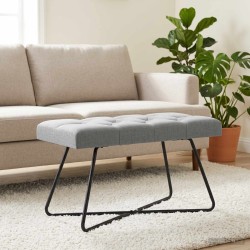 Banc avec capitonnage bouton Gris clair 80 x 40 x 46 cm Tissu 647581647581