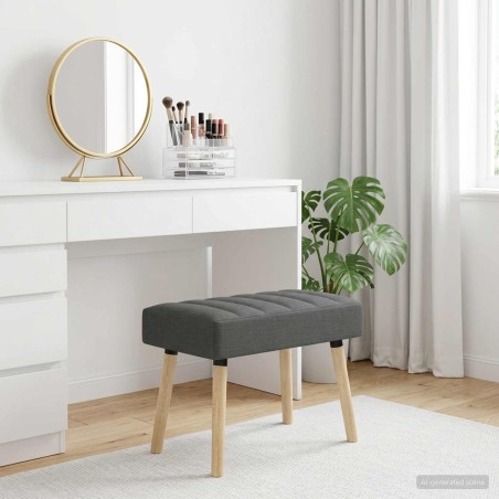 Banc capitonné canal Gris foncé 60 x 40 x 45 cm Tissu 647583647583