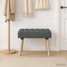 Banc capitonné canal Gris foncé 60 x 40 x 45 cm Tissu 647583647583