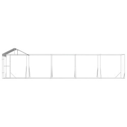 Chenil d'extérieur pour chiens avec toit argenté 10x2x2,5 m 647584647584