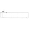 Chenil d'extérieur pour chiens avec toit argenté 10x2x2,5 m 647584647584