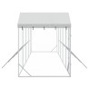 Chenil d'extérieur pour chiens avec toit argenté 10x2x2,5 m 647584647584