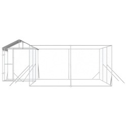 Chenil d'extérieur pour chiens avec toit argenté 6x6x2,5 m 647593647593