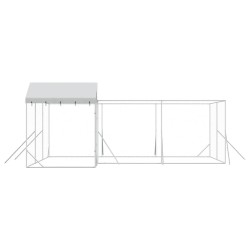 Chenil d'extérieur pour chiens avec toit argenté 6x6x2,5 m 647593647593