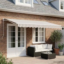 Toile de rechange pour auvent Gris clair et blanc 6 x 3 m 647596647596