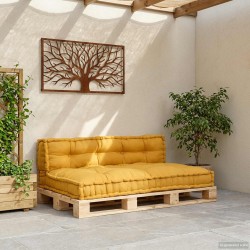 Coussin de canapé sur palette 2 pcs Jaune 120 x 80 x 38 cm 647597647597