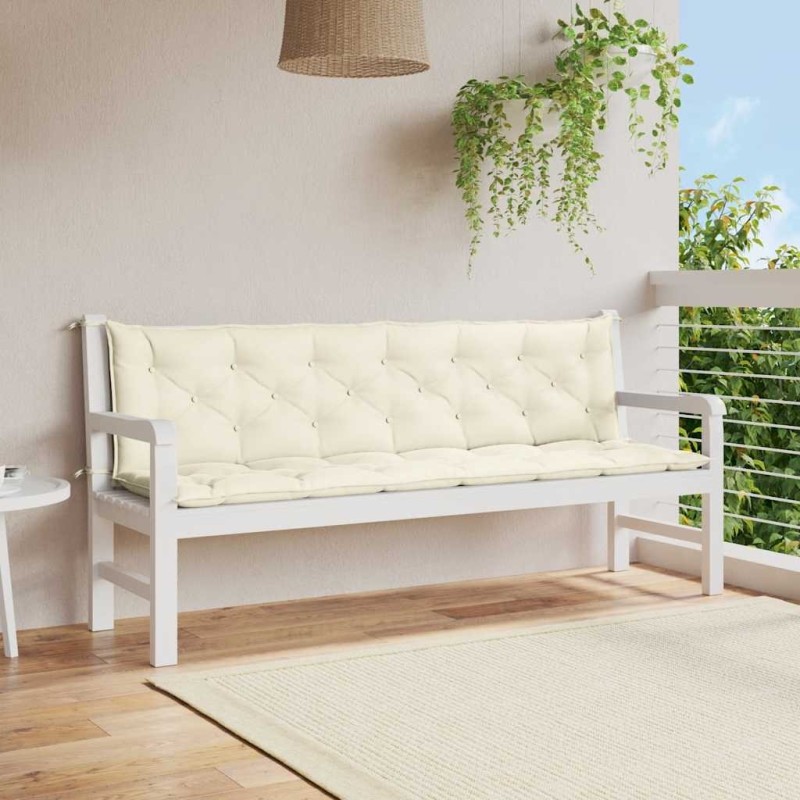 Coussin de banc de jardin blanc crème tissu oxford 647601647601