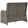 Banc inclinable de jardin avec coussins gris résine tressée 647602647602