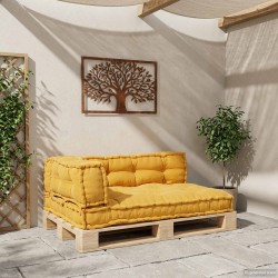Coussin de canapé sur palette 3 pcs Jaune 120 x 80 x 38 cm 647604647604