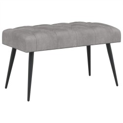 Banc avec capitonnage bouton Gris clair 80 x 40 x 46 cm Velours 647606647606