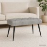 Banc avec capitonnage bouton Gris clair 80 x 40 x 46 cm Velours 647606647606