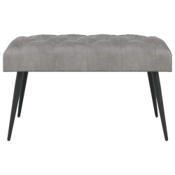 Banc avec capitonnage bouton Gris clair 80 x 40 x 46 cm Velours 647606647606