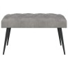 Banc avec capitonnage bouton Gris clair 80 x 40 x 46 cm Velours 647606647606