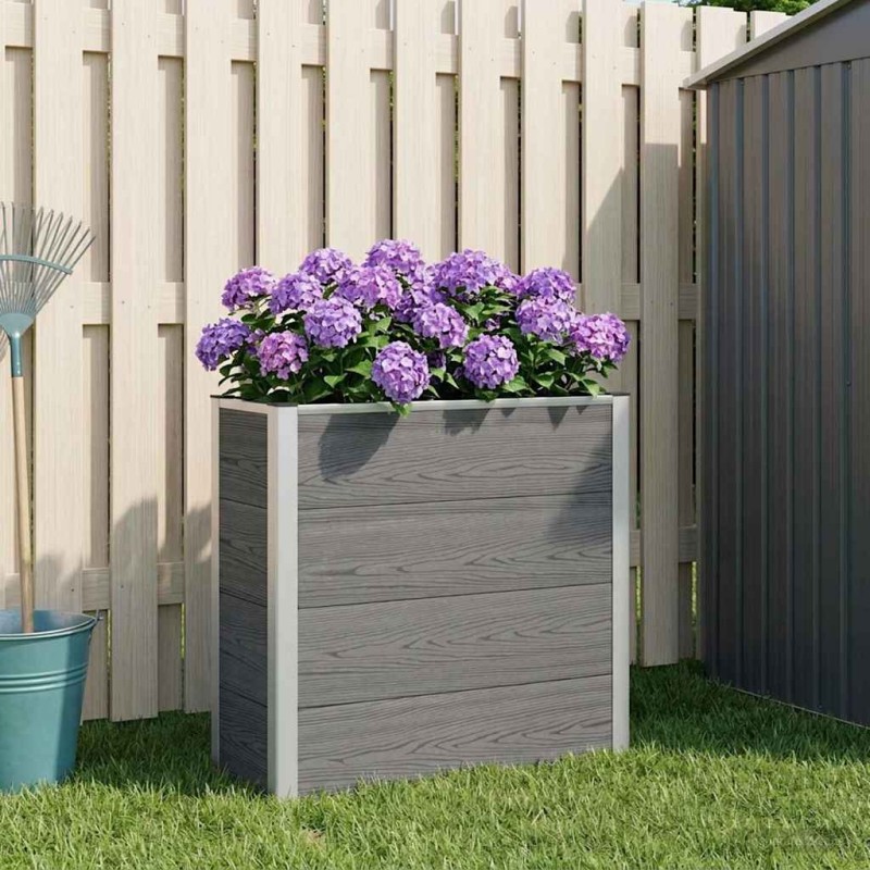 Jardinière surélevée Gris 75 x 30 x 82 cm WPC et Aluminium 647607647607