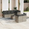Salon de jardin 8 pcs avec coussins gris clair résine tressée 647609647609