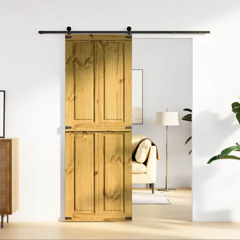 Porte de grange Corona Brun Miel 70 x 210 cm Bois de pin massif 647613647613