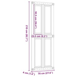 Porte de grange Corona Brun Miel 70 x 210 cm Bois de pin massif 647613647613