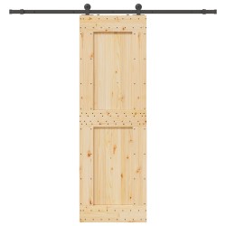 Porte coulissante NARVIK Naturel et noir 70 x 210 cm (213,5 cm) 647616647616