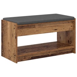 Banc d'entrée avec coussin Bois ancien 83 x 38 x 45 cm 647627647627