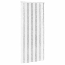 Rideau anti-insectes en chenille Gris clair et blanc 647631647631
