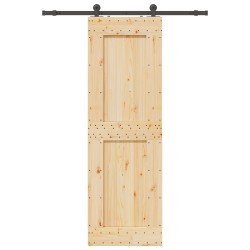 Porte coulissante NARVIK Naturel et noir 70 x 210 cm (152,5 cm) 647635647635