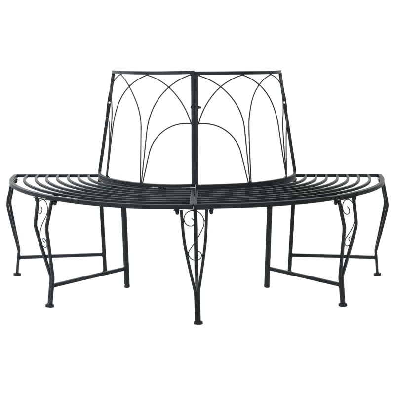Banc d'Arbre 4-Nombre de places 160 x 80 x 89 cm Acier Noir 647636647636