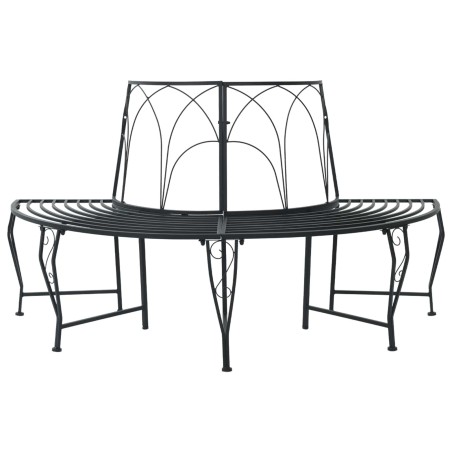 Banc d'Arbre 4-Nombre de places 160 x 80 x 89 cm Acier Noir 647636647636