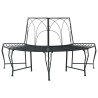 Banc d'Arbre 4-Nombre de places 160 x 80 x 89 cm Acier Noir 647636647636