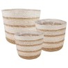 Paniers à plantes en herbe de mer 3 pcs Naturel, Blanc et Beige 647642647642