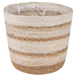 Paniers à plantes en herbe de mer 3 pcs Naturel, Blanc et Beige 647642647642