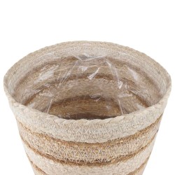 Paniers à plantes en herbe de mer 3 pcs Naturel, Blanc et Beige 647642647642