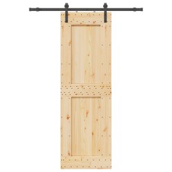 Porte coulissante NARVIK Naturel et noir 70 x 210 cm (152,5 cm) 647645647645