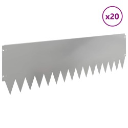 Bordure de Pelouse 20 pcs 103 x 30 cm Acier Argenté 647648647648